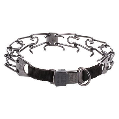 Black Stainless Steel Prong Collar (2.25 mm x 16 inches)